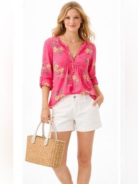 Lilly Pulitzer Clementine Top Hottie Pink